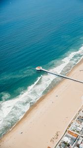 Preview wallpaper beach, coast, ocean, waves, aerial view