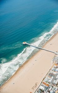 Preview wallpaper beach, coast, ocean, waves, aerial view