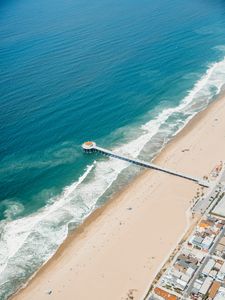 Preview wallpaper beach, coast, ocean, waves, aerial view