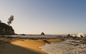 Preview wallpaper beach, coast, rocks, waves