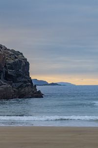 Preview wallpaper beach, coast, sand, rocks, sea, nature