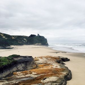 Preview wallpaper beach, coast, sand, rocks, sea, landscape