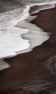 Preview wallpaper beach, coast, sea, waves, sea foam, nature