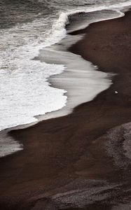 Preview wallpaper beach, coast, sea, waves, sea foam, nature