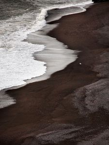 Preview wallpaper beach, coast, sea, waves, sea foam, nature