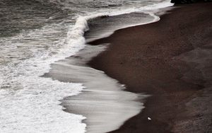 Preview wallpaper beach, coast, sea, waves, sea foam, nature