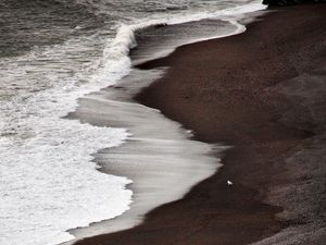 Preview wallpaper beach, coast, sea, waves, sea foam, nature