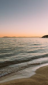 Preview wallpaper beach, coast, sea, sunset, toroni, greece