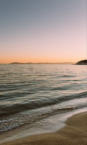 Preview wallpaper beach, coast, sea, sunset, toroni, greece