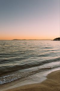 Preview wallpaper beach, coast, sea, sunset, toroni, greece