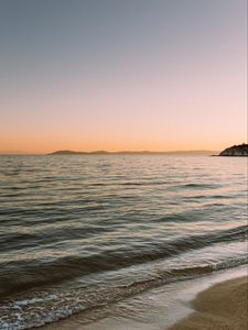 Preview wallpaper beach, coast, sea, sunset, toroni, greece