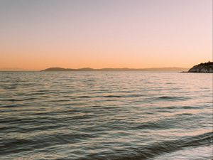 Preview wallpaper beach, coast, sea, sunset, toroni, greece