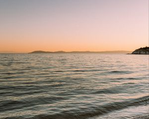 Preview wallpaper beach, coast, sea, sunset, toroni, greece