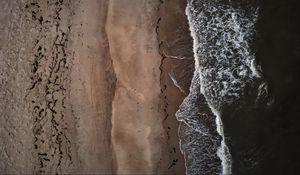 Preview wallpaper beach, coast, sea, waves, aerial view