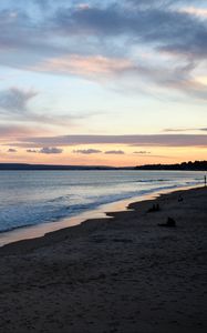 Preview wallpaper beach, coast, sea, twilight, landscape
