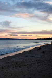 Preview wallpaper beach, coast, sea, twilight, landscape