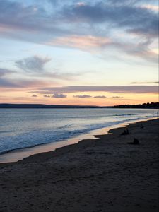 Preview wallpaper beach, coast, sea, twilight, landscape