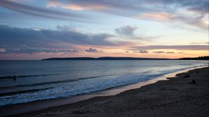 Preview wallpaper beach, coast, sea, twilight, landscape