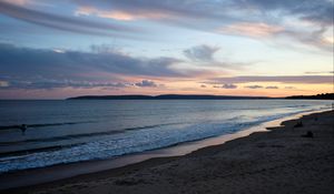 Preview wallpaper beach, coast, sea, twilight, landscape