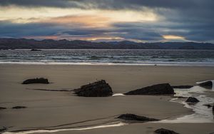 Preview wallpaper beach, coast, sea, sunset, nature