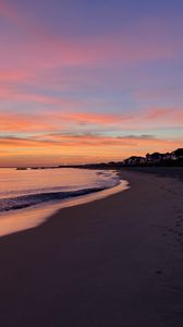 Preview wallpaper beach, coast, sea, sunset, nature, landscape