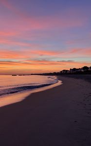 Preview wallpaper beach, coast, sea, sunset, nature, landscape