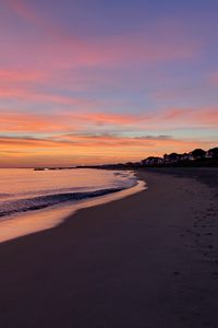 Preview wallpaper beach, coast, sea, sunset, nature, landscape