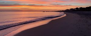 Preview wallpaper beach, coast, sea, sunset, nature, landscape