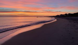 Preview wallpaper beach, coast, sea, sunset, nature, landscape