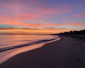 Preview wallpaper beach, coast, sea, sunset, nature, landscape