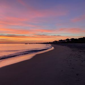 Preview wallpaper beach, coast, sea, sunset, nature, landscape