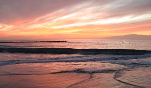 Preview wallpaper beach, coast, sunset