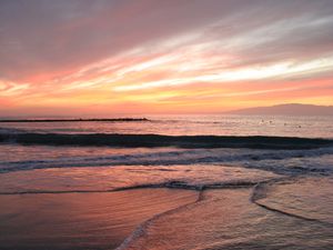 Preview wallpaper beach, coast, sunset