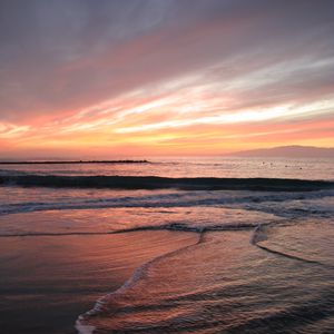 Preview wallpaper beach, coast, sunset