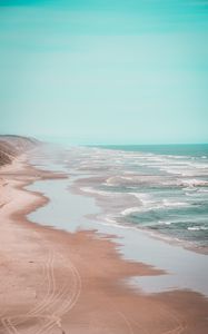 Preview wallpaper beach, coast, waves, water, sand