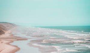 Preview wallpaper beach, coast, waves, water, sand