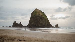 Preview wallpaper beach, loneliness, sad, sea, rocks