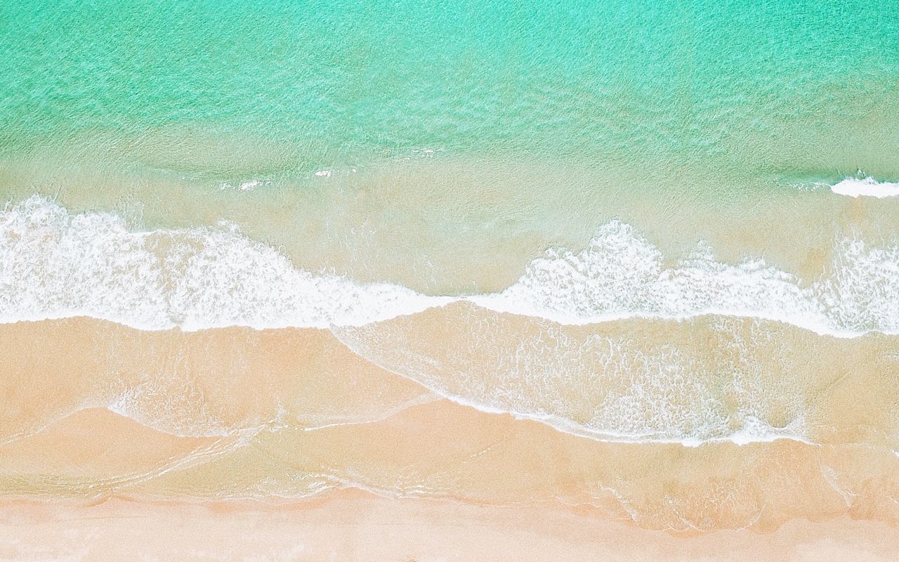 Download wallpaper 1280x800 beach, ocean, aerial view, wave, surf ...