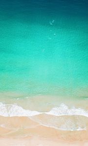 Preview wallpaper beach, ocean, aerial view, wave, surf