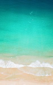 Preview wallpaper beach, ocean, aerial view, wave, surf