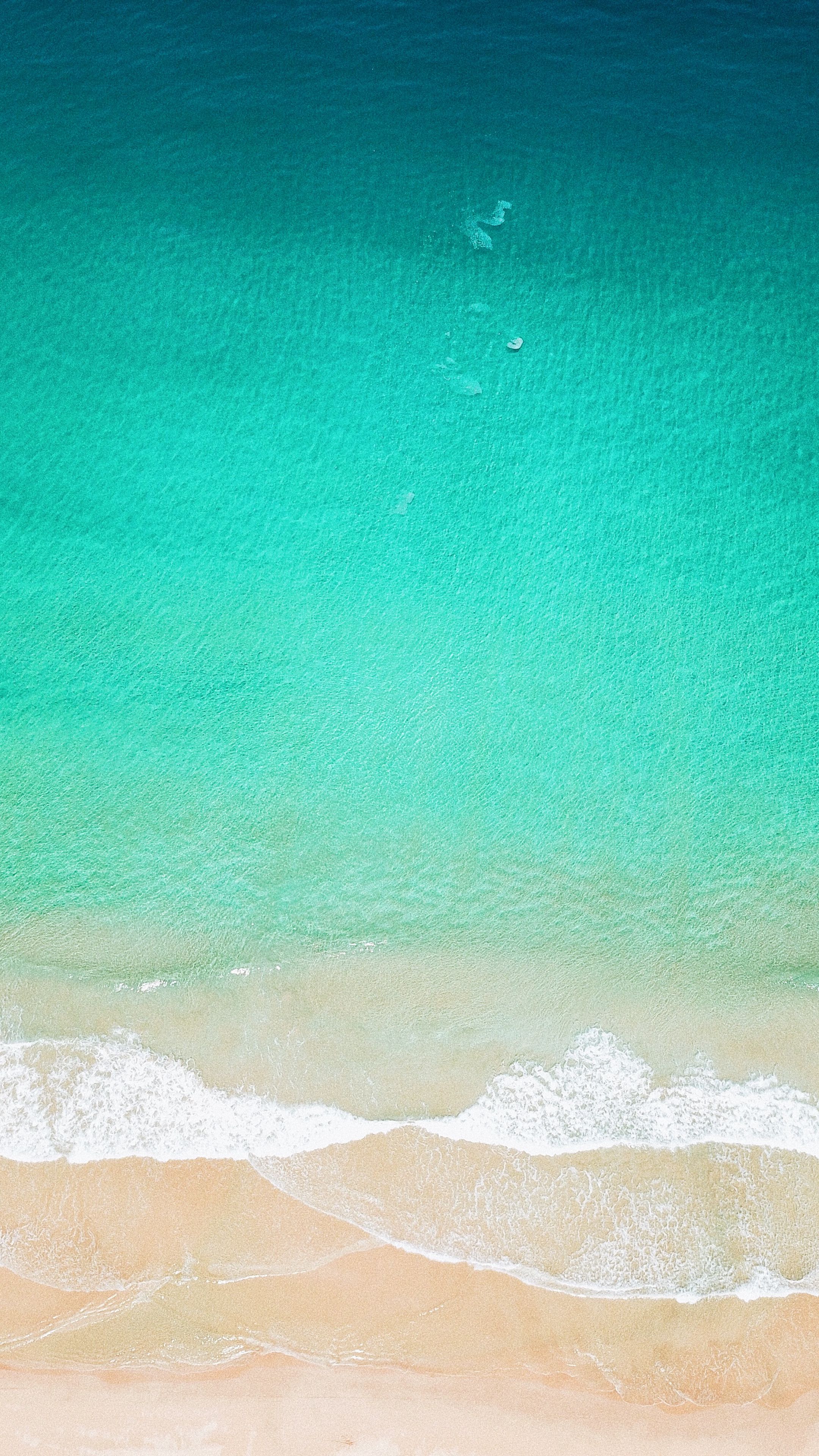 Download wallpaper 2160x3840 beach, ocean, aerial view, wave, surf ...