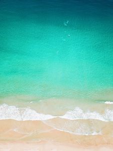 Preview wallpaper beach, ocean, aerial view, wave, surf