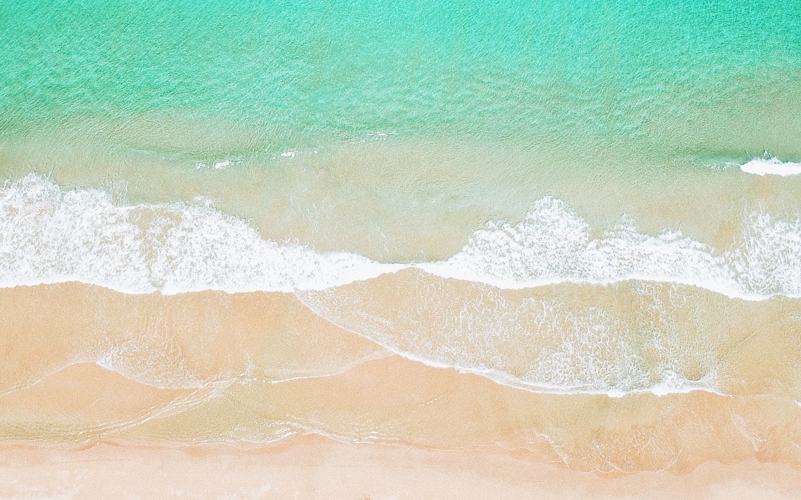 Download wallpaper 2560x1600 beach, ocean, aerial view, wave, surf ...