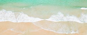 Preview wallpaper beach, ocean, aerial view, wave, surf