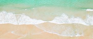 Preview wallpaper beach, ocean, aerial view, wave, surf