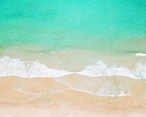 Preview wallpaper beach, ocean, aerial view, wave, surf