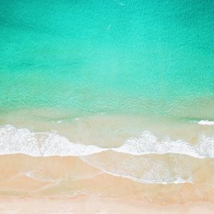 Preview wallpaper beach, ocean, aerial view, wave, surf