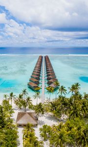 Preview wallpaper beach, palm, structure, rest