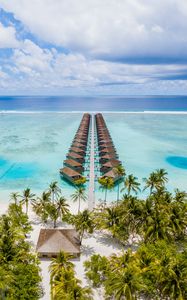 Preview wallpaper beach, palm, structure, rest