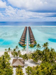 Preview wallpaper beach, palm, structure, rest
